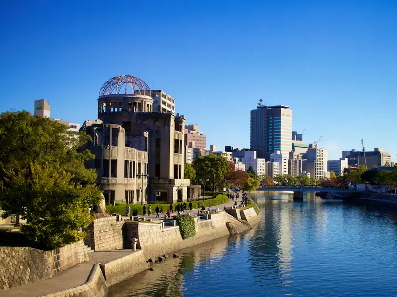 Atomic Bomb Dome beside the Motoyasu River in Hiroshima Peace Memorial Park
